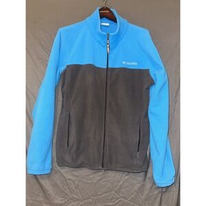 Columbia Jacket Women's Large Blue Gray Long Sleeve Full Zip Fleece Mock‎ Neck